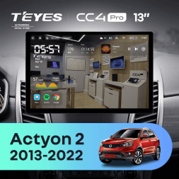 Штатная магнитола Teyes CC4 Pro 8/128 SsangYong Actyon 2 (2013-2022) (0din) (13")