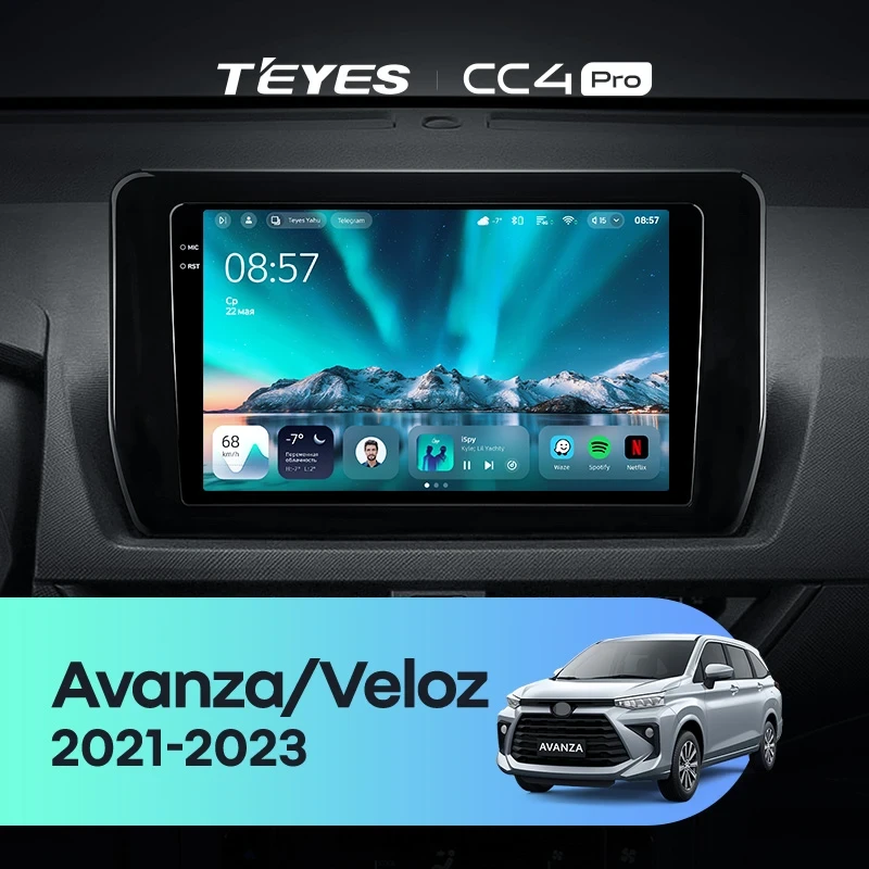 Штатная магнитола Teyes CC4 Pro 8/128 Toyota Avanza Veloz (2021-2023)