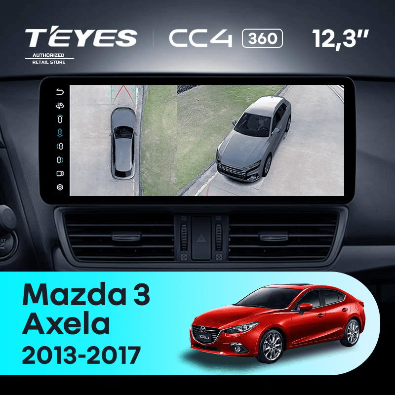 Штатная магнитола Teyes CC4 12.3" 360 8/128 Mazda Axela 3 (2013-2017) Тип-B Правый руль