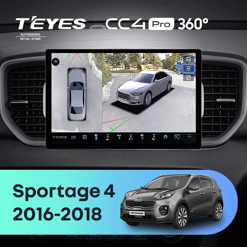Штатная магнитола Teyes CC4 Pro 360 12/256 Kia Sportage 4 QL (2016-2018) Тип-A (11")