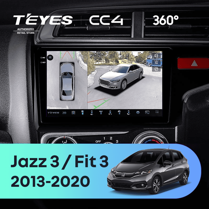 Штатная магнитола Teyes CC4 360 8/128 Honda Jazz 3 (2015-2020) Тип-B Правый руль