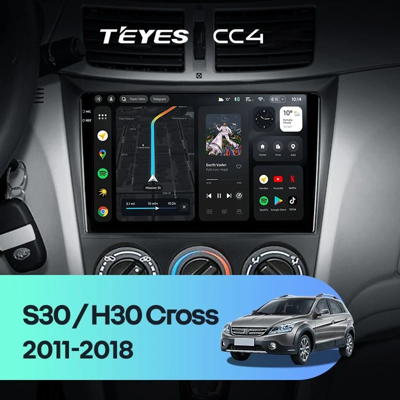 Штатная магнитола Teyes CC4 6/64 Dongfeng S30 H30 Cross (2011-2018)