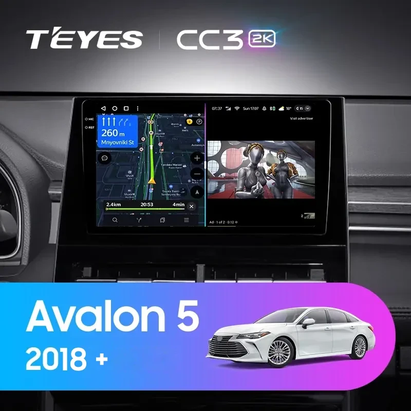Штатная магнитола Teyes CC3 2K 4/64 Toyota Avalon 5 XX50 (2018-2026) F1
