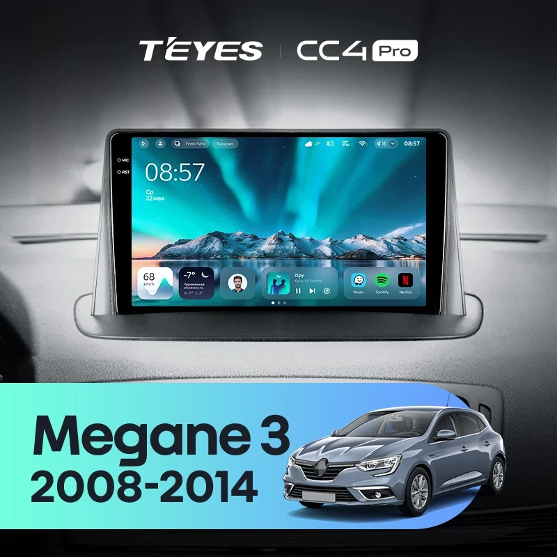 Штатная магнитола Teyes CC4 Pro 8/128 Renault Megane 3 (2008-2014)
