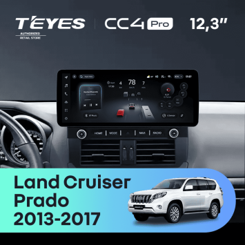 Штатная магнитола Teyes CC4 Pro 12.3" 8/128 Toyota Land Cruiser Prado 150 (2013-2017) F2