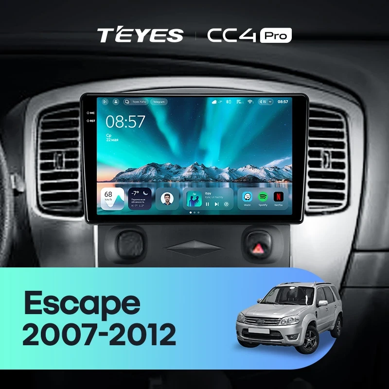 Штатная магнитола Teyes CC4 Pro 12/256 Ford Escape (2007-2012) F1