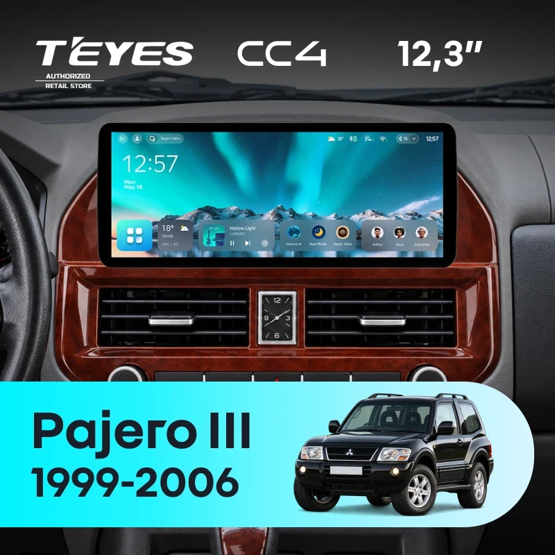 Штатная магнитола Teyes CC4 12.3" 6/64 Mitsubishi Pajero 3 V70 V60 (1999-2006) F2