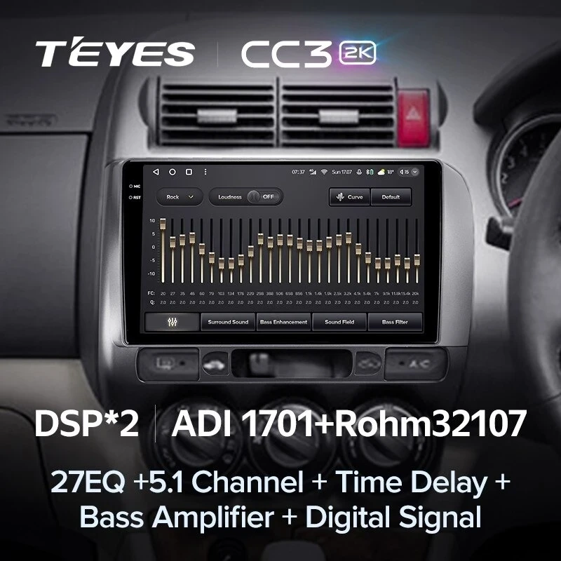 Штатная магнитола Teyes CC3 2K 4/64 Honda Fit GD (2001-2008) Правый руль