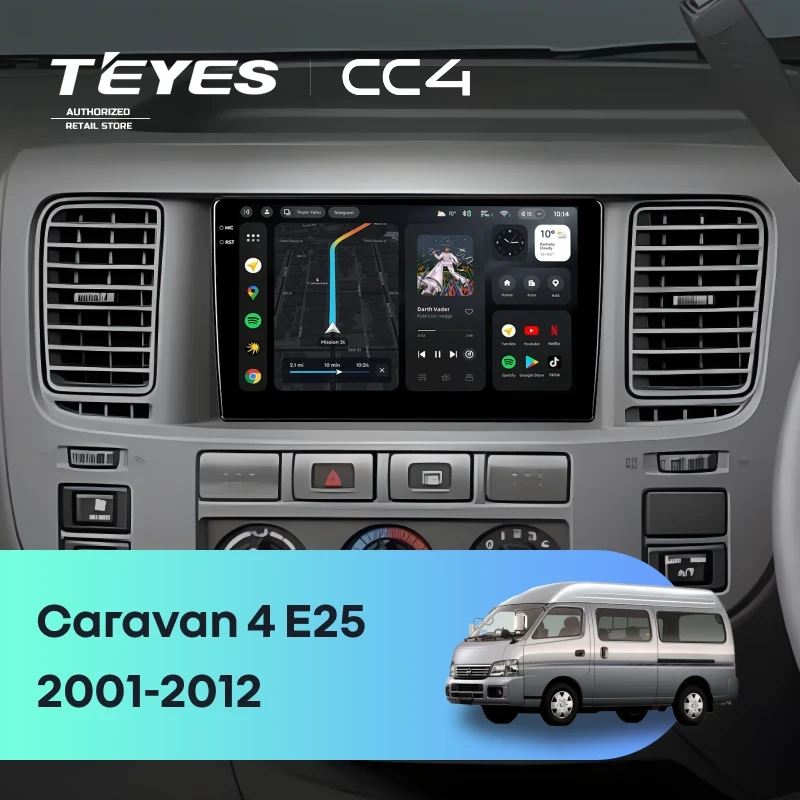 Штатная магнитола Teyes CC4 6/64 Nissan Caravan 4 E25 (2001-2012)