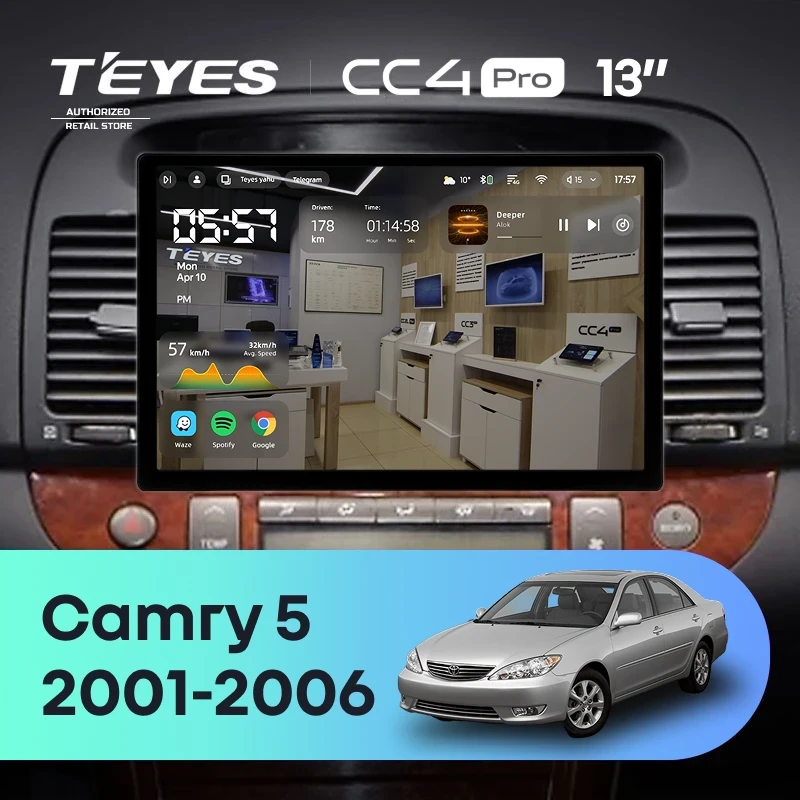 Штатная магнитола Teyes CC4 Pro 12/256 Toyota Camry 5 XV 30 (2001-2006) Тип-A (13")