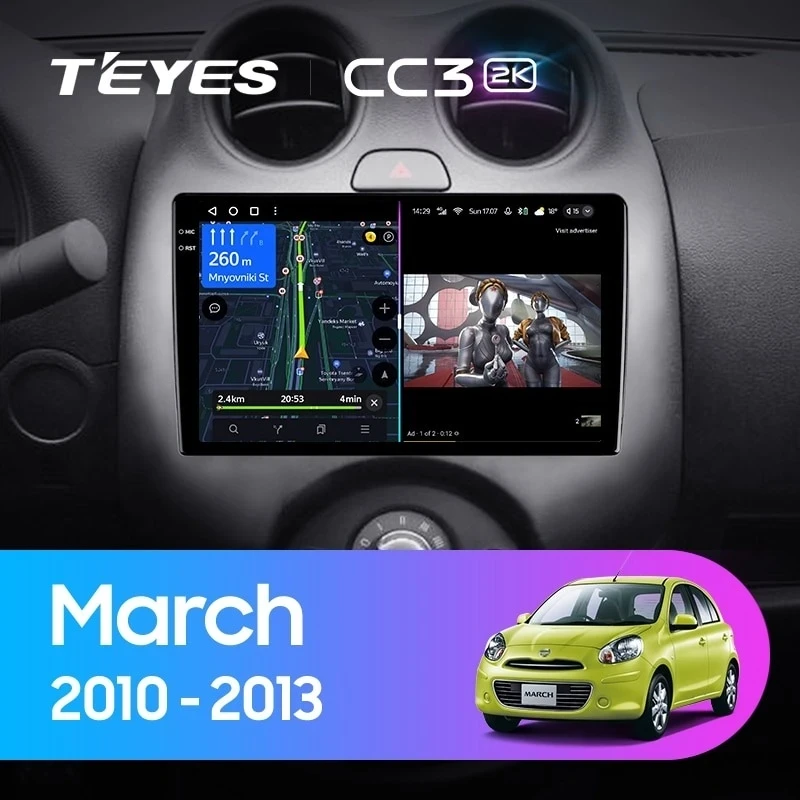 Штатная магнитола Teyes CC3 2K 6/128 Nissan March K13 (2010-2013)