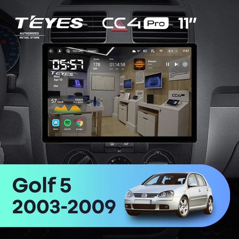 Штатная магнитола Teyes CC4 Pro 8/128 Volkswagen Golf 5 (2003-2009) F3 (11")