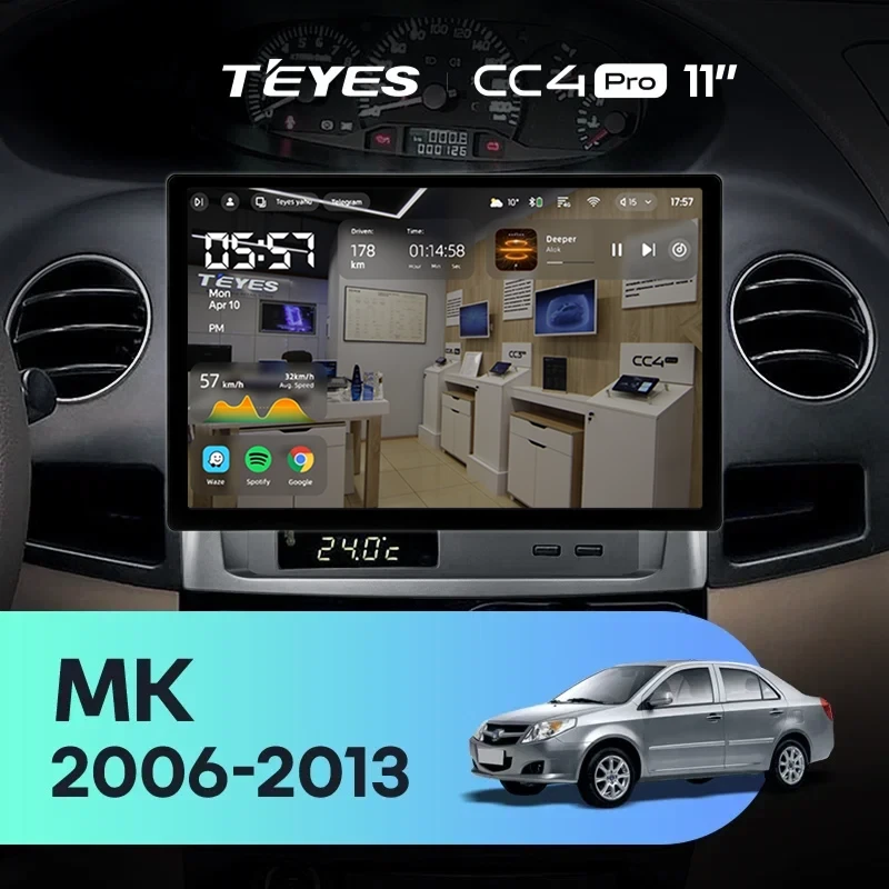 Штатная магнитола Teyes CC4 Pro 8/128 Geely MK 1 (2006-2013) (11")
