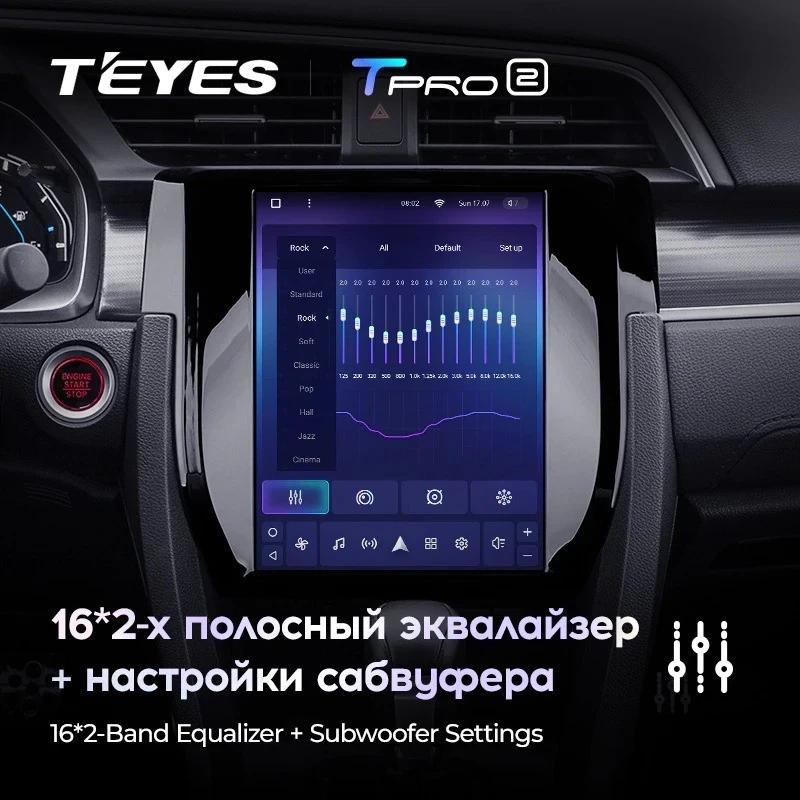 Штатная магнитола Tesla style Teyes TPRO 2 6/128 Honda Civic 10 FC FK (2015-2020)