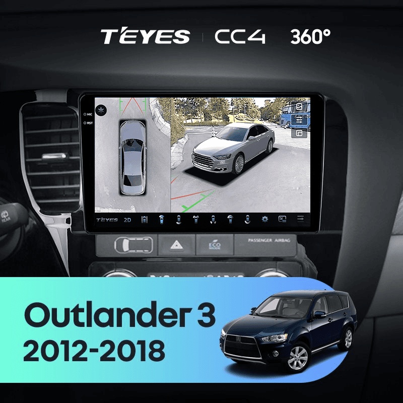 Штатная магнитола Teyes CC4 360 8/128 Mitsubishi Outlander 3 GF0W GG0W (2012-2018) Тип-B