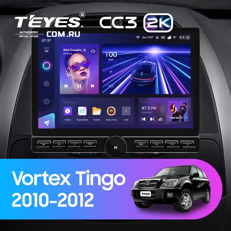 Штатная магнитола Teyes CC3 2K 6/128 Vortex Tingo (2010-2012) (13" с кнопками)