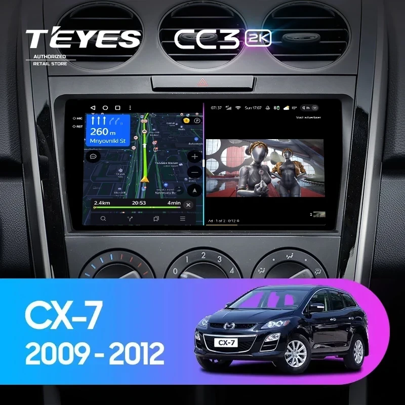 Штатная магнитола Teyes CC3 2K 360 6/128 Mazda CX7 CX-7 CX 7 ER (2009-2012)