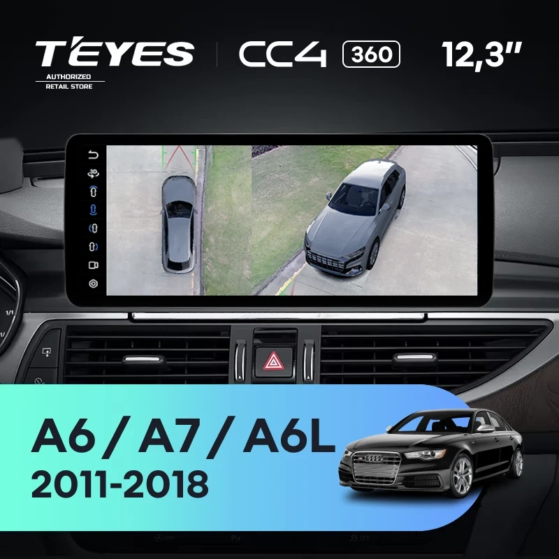 Штатная магнитола Teyes CC4 12.3" 360 8/128 Audi A6 C7 4 A6L (RMC System) (2011-2018)