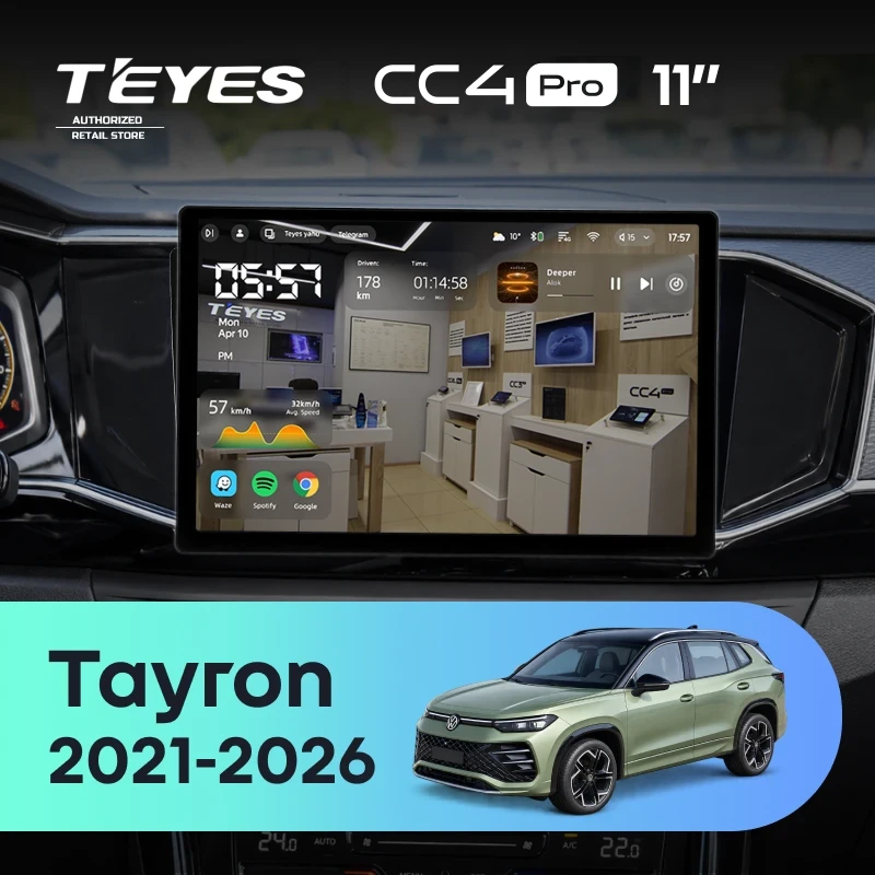Штатная магнитола Teyes CC4 Pro 8/128 Volkswagen Tayron (2021-2026) (11")