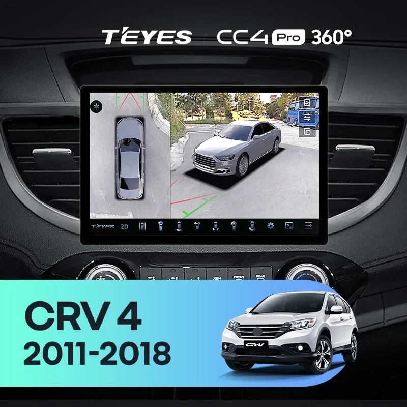 Штатная магнитола Teyes CC4 Pro 360 8/128 Honda CR-V 4 RM RE (2011-2018) Тип-A (11") 9 inch