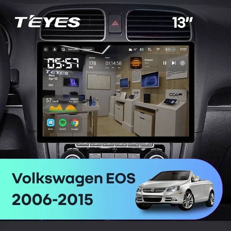 Штатная магнитола Teyes CC4 Pro 8/128 Volkswagen EOS (2006-2015) (13")