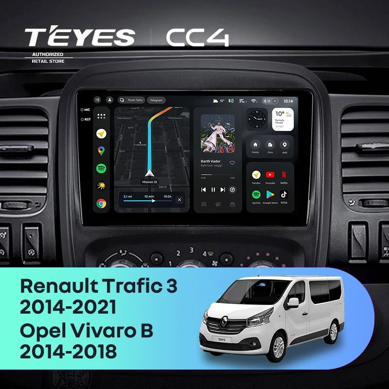 Штатная магнитола Teyes CC4 8/128 Opel Vivaro B (2014-2018)