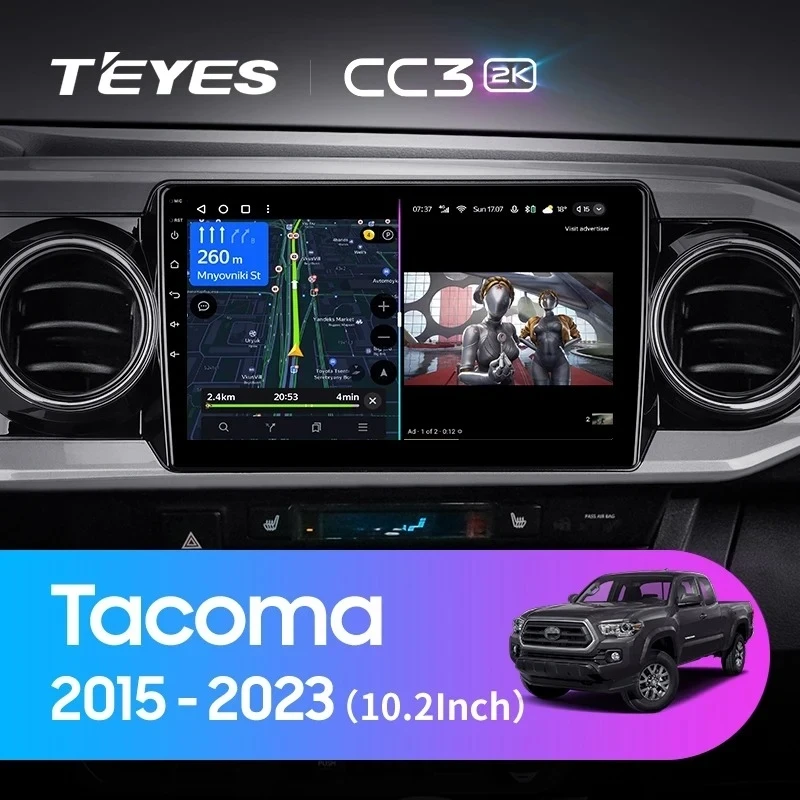 Штатная магнитола Teyes CC3 2K 4/64 Toyota Tacoma N300 (2015-2023) F2
