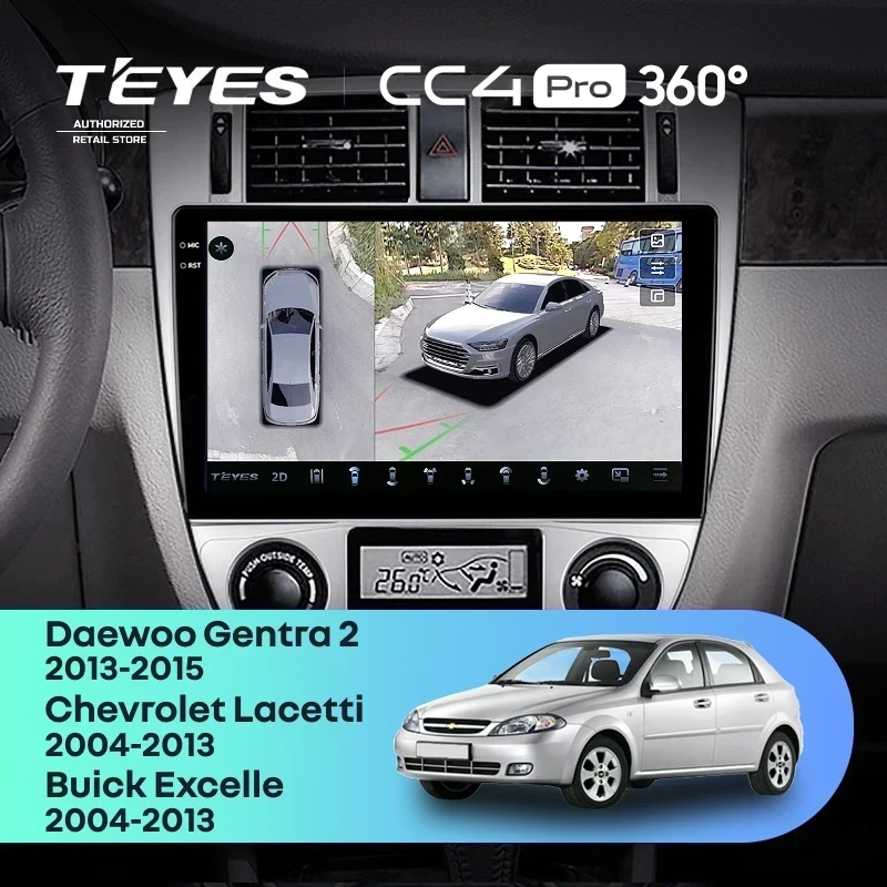 Штатная магнитола Teyes CC4 Pro 360 8/128 Chevrolet Lacetti J200 (2004-2013) F2 Тип-B
