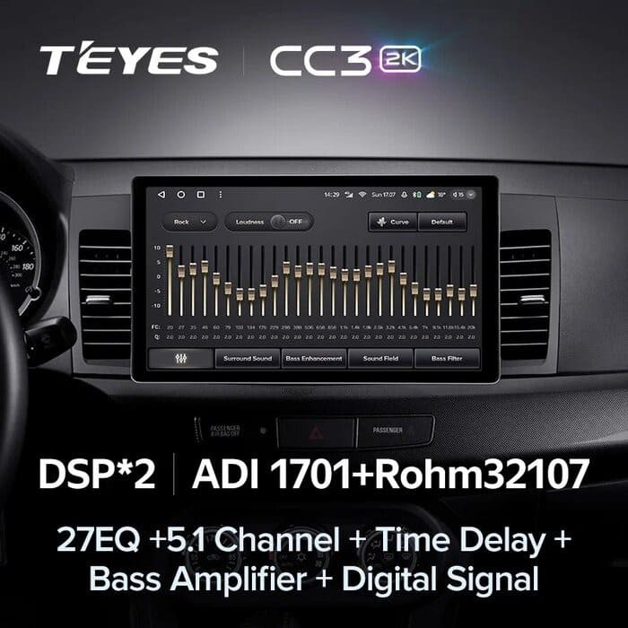 Штатная магнитола Teyes CC3 2K 6/128 Mitsubishi Lancer 10 CY (2007-2012) Тип-B (11")