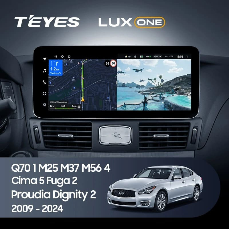 Штатная магнитола Teyes LUX ONE 6/128 Infiniti Q70 1 M25 M37 M56 4 (2009-2024) Тип-A