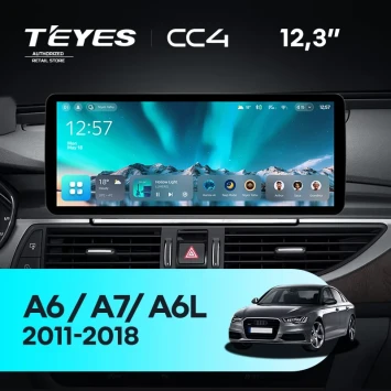 Штатная магнитола Teyes CC4 12.3" 8/128 Audi A6 C7 4 A6L (RMC System) (2011-2018)