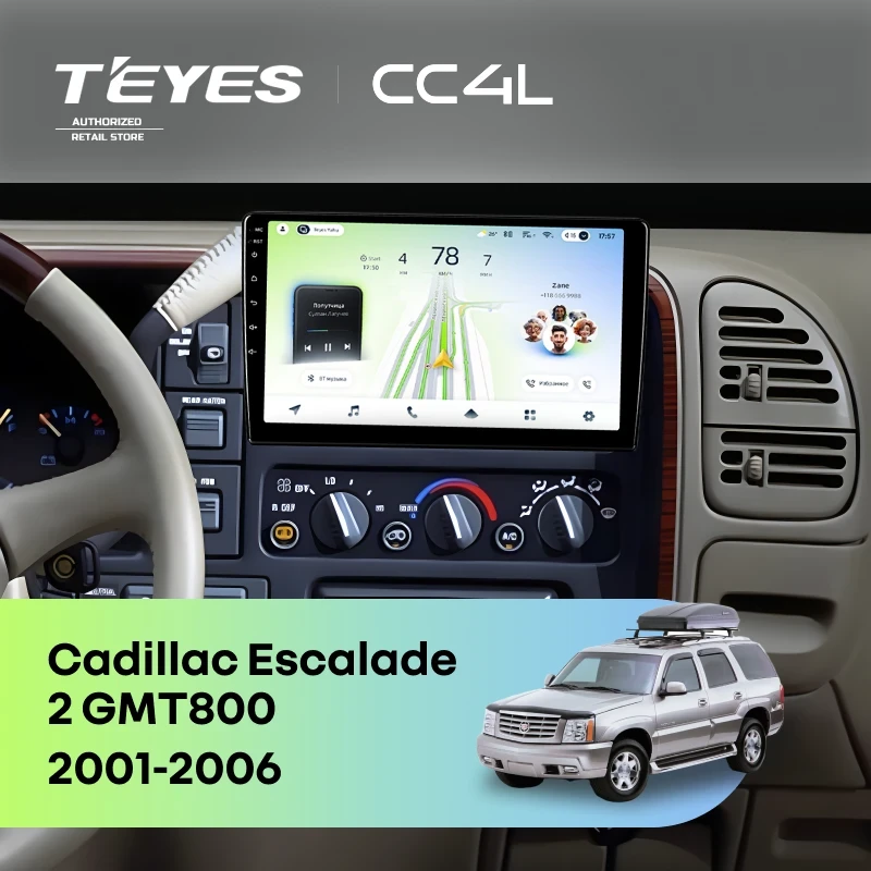 Штатная магнитола Teyes CC4L 6/64 с DTS Cadillac Escalade 2 GMT800 (2001-2006)