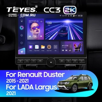 Штатная магнитола Teyes CC3 2K 6/128 Lada Largus 2021+ F1 (13" с кнопками)