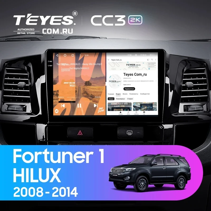 Штатная магнитола Teyes CC3 2K 360 6/128 Toyota Hilux (2008-2014) F1