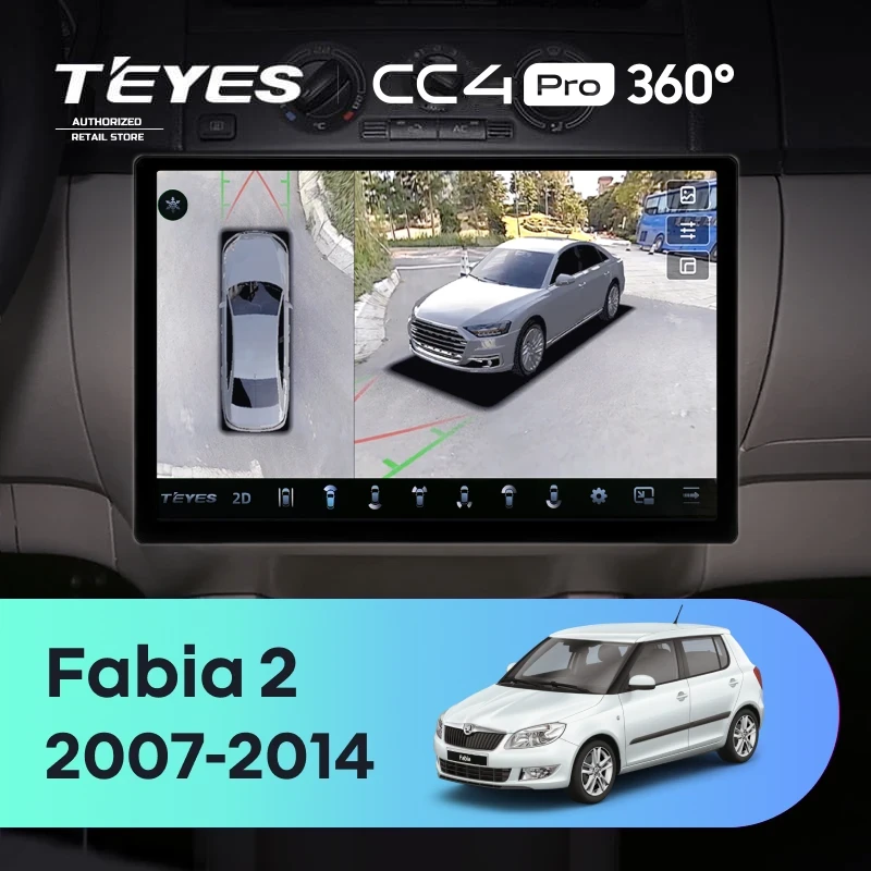 Штатная магнитола Teyes CC4 Pro 360 8/128 Skoda Fabia 2 (2007-2014) (13")