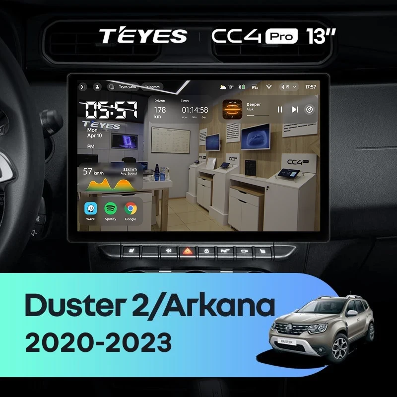 Штатная магнитола Teyes CC4 Pro 8/128 Renault Arkana (2020-2023) F1 (13")