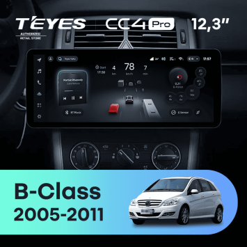 Штатная магнитола Teyes CC4 Pro 12.3" 12/256 Mercedes-Benz B-Class T245 W245 (2005-2011) Universal