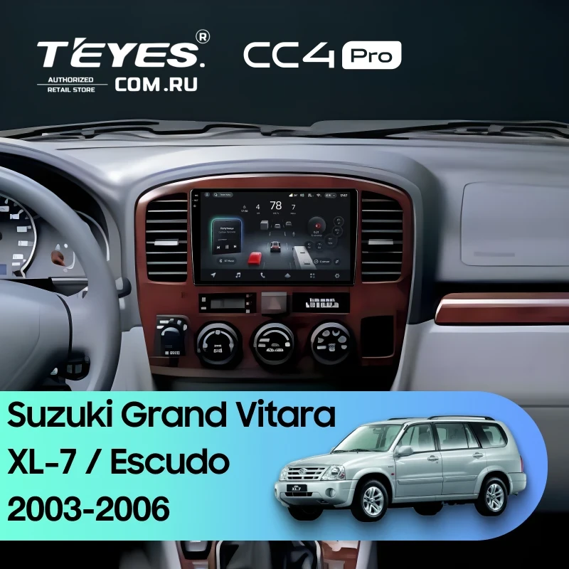 Штатная магнитола Teyes CC4 Pro 12/256 Suzuki Grand Vitara XL-7 (2003-2006)