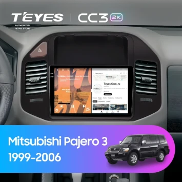 Штатная магнитола Teyes CC3 2K 4/64 Mitsubishi Pajero 3 (1999-2006) (черная)