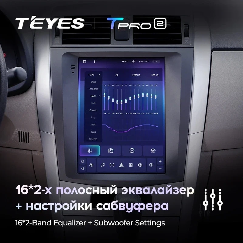 Штатная магнитола Tesla style Teyes TPRO 2 6/128 Toyota Corolla 10 E140 E150 (2006-2013)