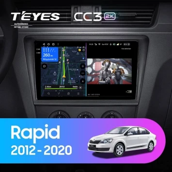 Штатная магнитола Teyes CC3 2K 4/32 Skoda Rapid NH3 NH1 (2012-2020)
