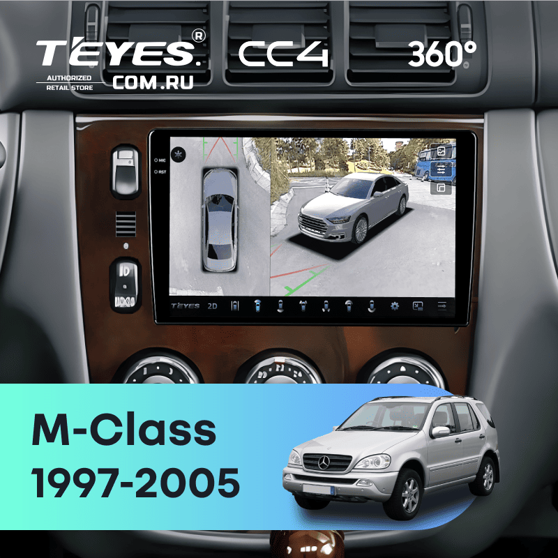 Штатная магнитола Teyes CC4 360 6/64 Mercedes ML W163 (1997-2005) (дерево)