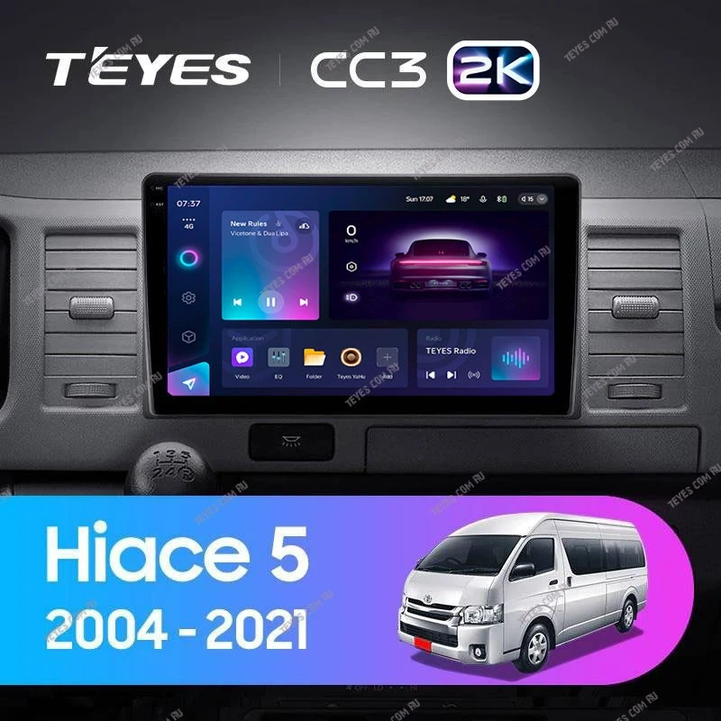 Штатная магнитола Teyes CC3 2K 360 6/128 Toyota Hiace XH10 H200 (2004-2021)