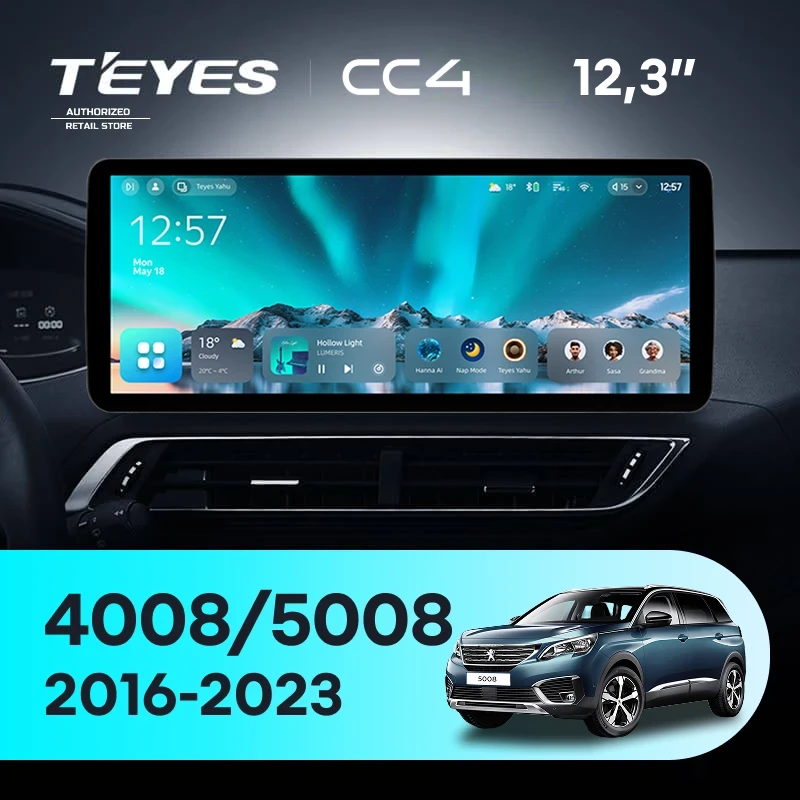 Штатная магнитола Teyes CC4 12.3" 6/64 Peugeot 5008 (2016-2023)