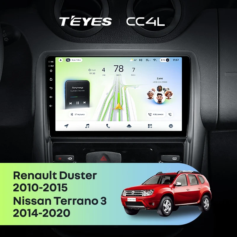 Штатная магнитола Teyes CC4L 6/64 с DTS Renault Duster 1 (2010-2015)