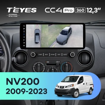 Штатная магнитола Teyes CC4 Pro 12.3" 360 8/128 Nissan NV200 M20 (2009-2023) F1