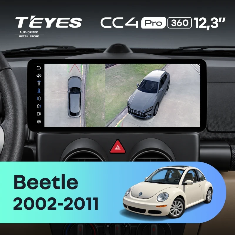 Штатная магнитола Teyes CC4 Pro 12.3" 360 8/128 Volkswagen Beetle A4 (2002-2011)