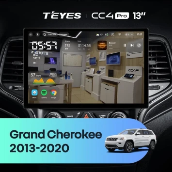 Штатная магнитола Teyes CC4 Pro 8/128 Jeep Grand Cherokee WK2 (2013-2020) F2 (13")