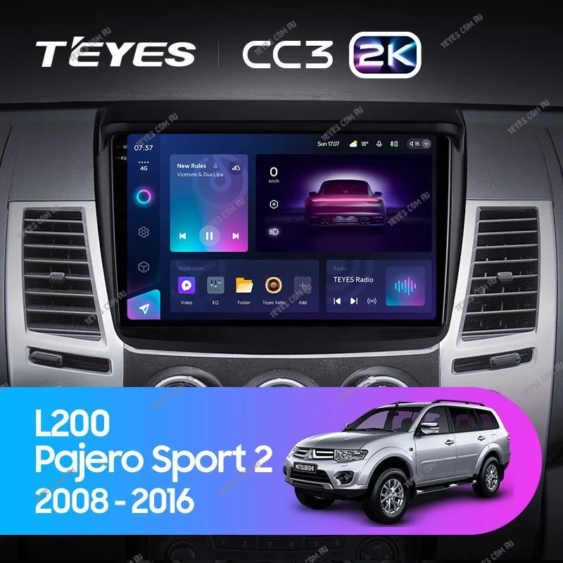Штатная магнитола Teyes CC3 2K 4/32 Mitsubishi Pajero Sport 2 (2008-2016)