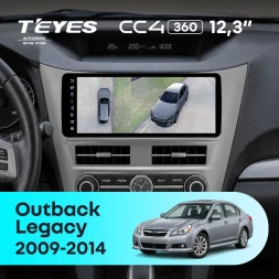 Штатная магнитола Teyes CC4 12.3" 360 8/128 Subaru Outback 4 BR (2009-2014) Правый руль